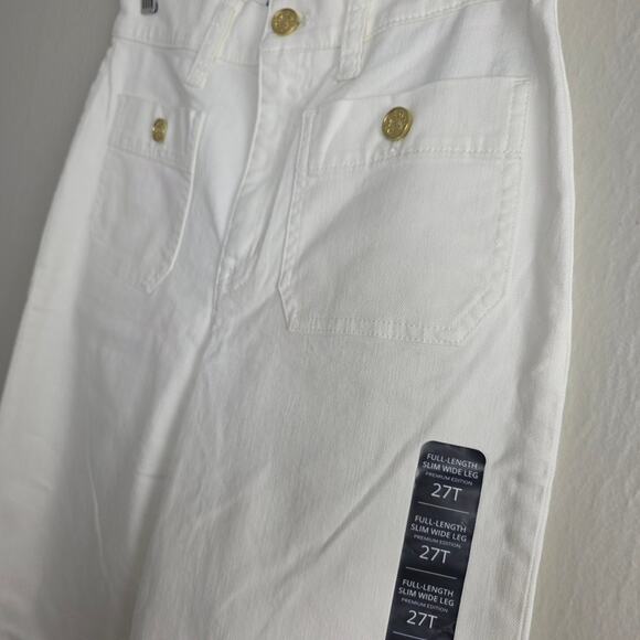 J. Crew Factory NWT Sailor Wide Leg White Denim Jeans High Rise Tall 27 - Picture 9 of 12